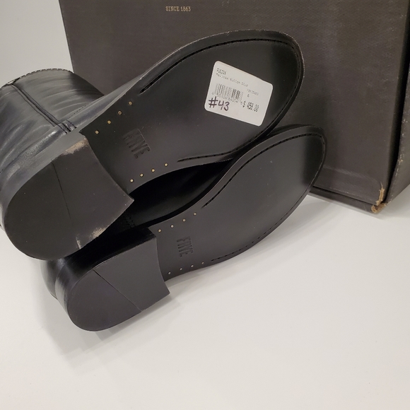 Frye Women's Melissa Button Stud Black Leather Boot US 6M - Picture 7 of 8